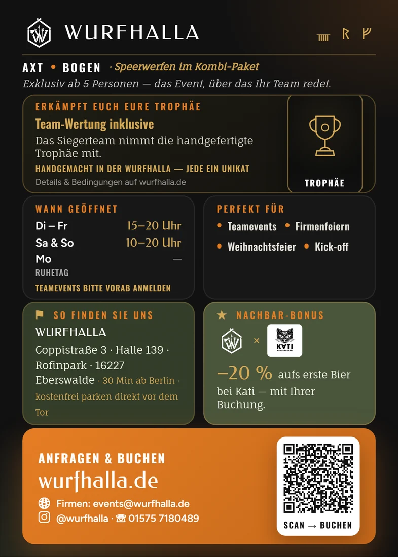 Flyer Firmen & Teamevents — Rückseite